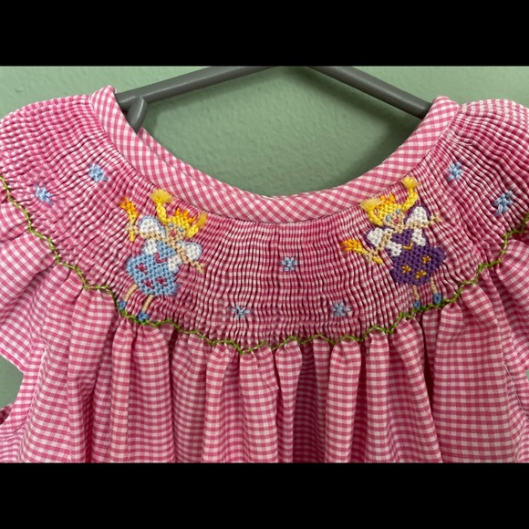 Smocked Giraffe 12 month girls smocked dress - Picture 3 of 7